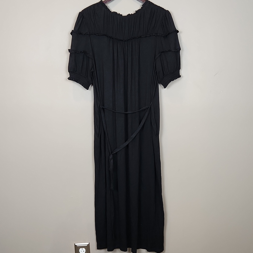 Boden Yoke Detail Jersey Midi Dress‎ in Black Size 10 - Picture 3 of 14
